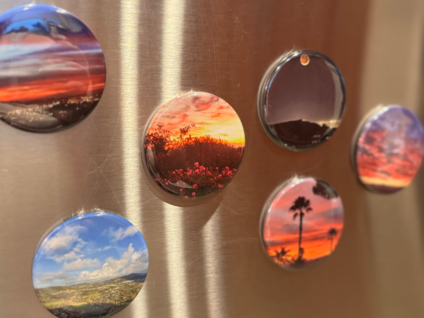 Set of 9 Customized Photo Magnets 2" Round