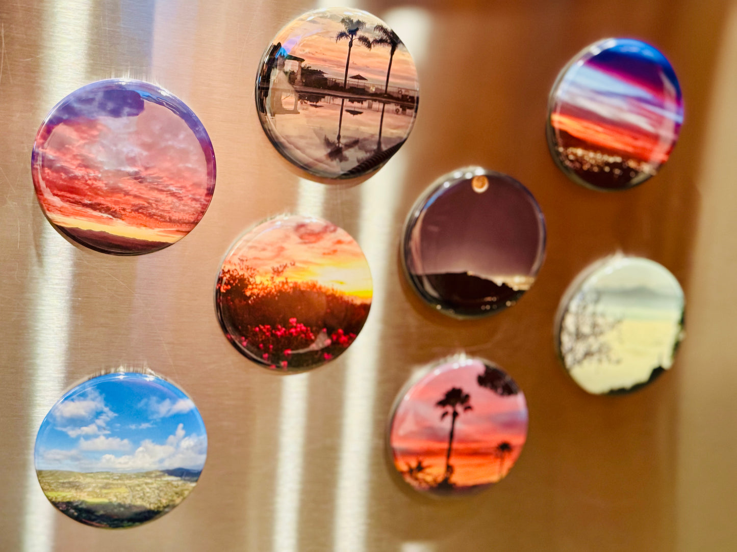 Set of 9 Customized Photo Magnets 2" Round