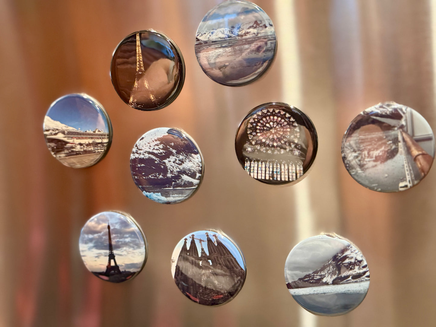 Set of 9 Customized Photo Magnets 2" Round